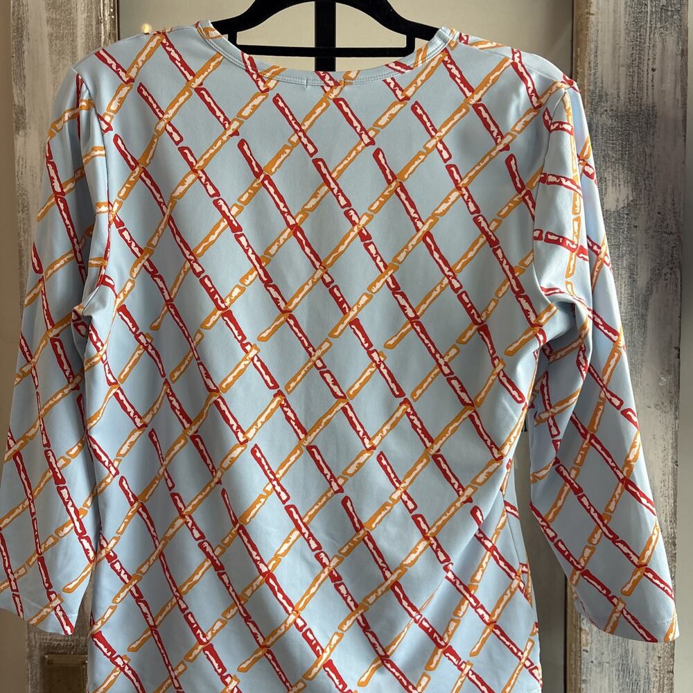 J. Mclaughlin Signature Catalina Cloth Bamboo Sticks T-Shirt Tee Top Size Large - Picture 11 of 12